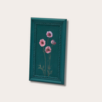 Schilderij - Bloemen - Petrol