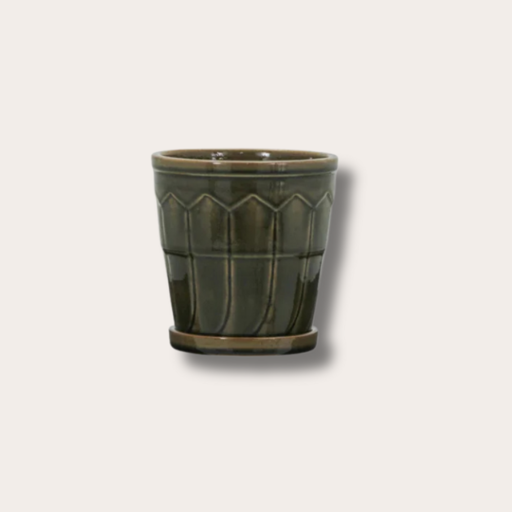 Pot met schotel - Cora - Groen