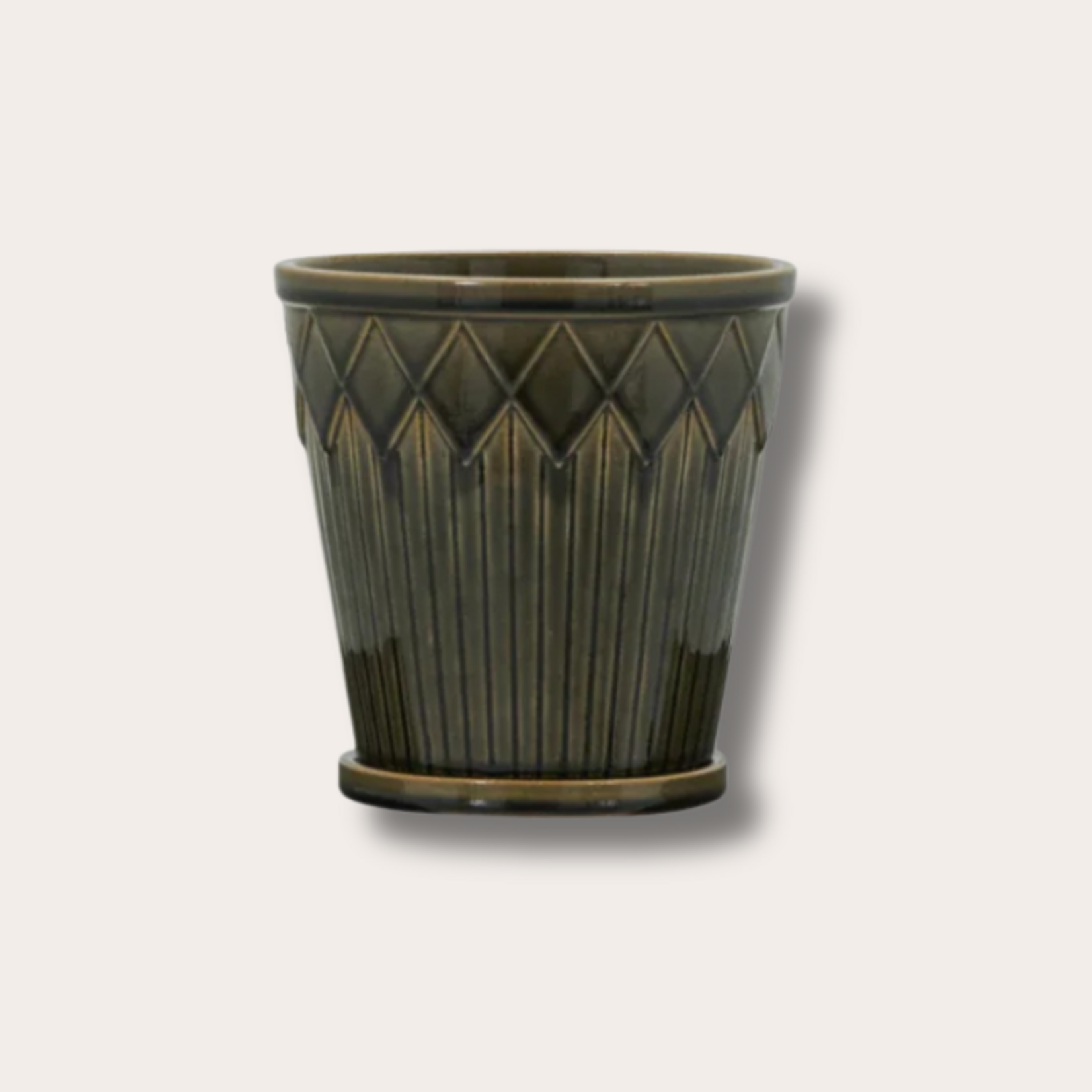 Pot met schotel - Cora - Groen