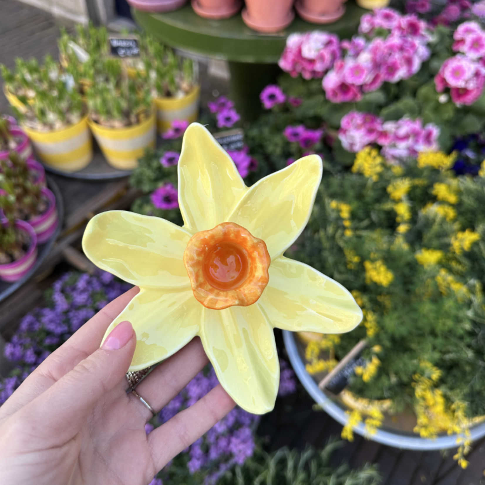 Kandelaar - Bloem - Geel