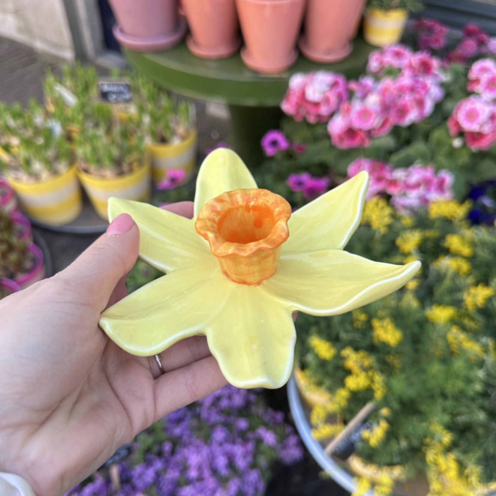 Kandelaar - Bloem - Geel