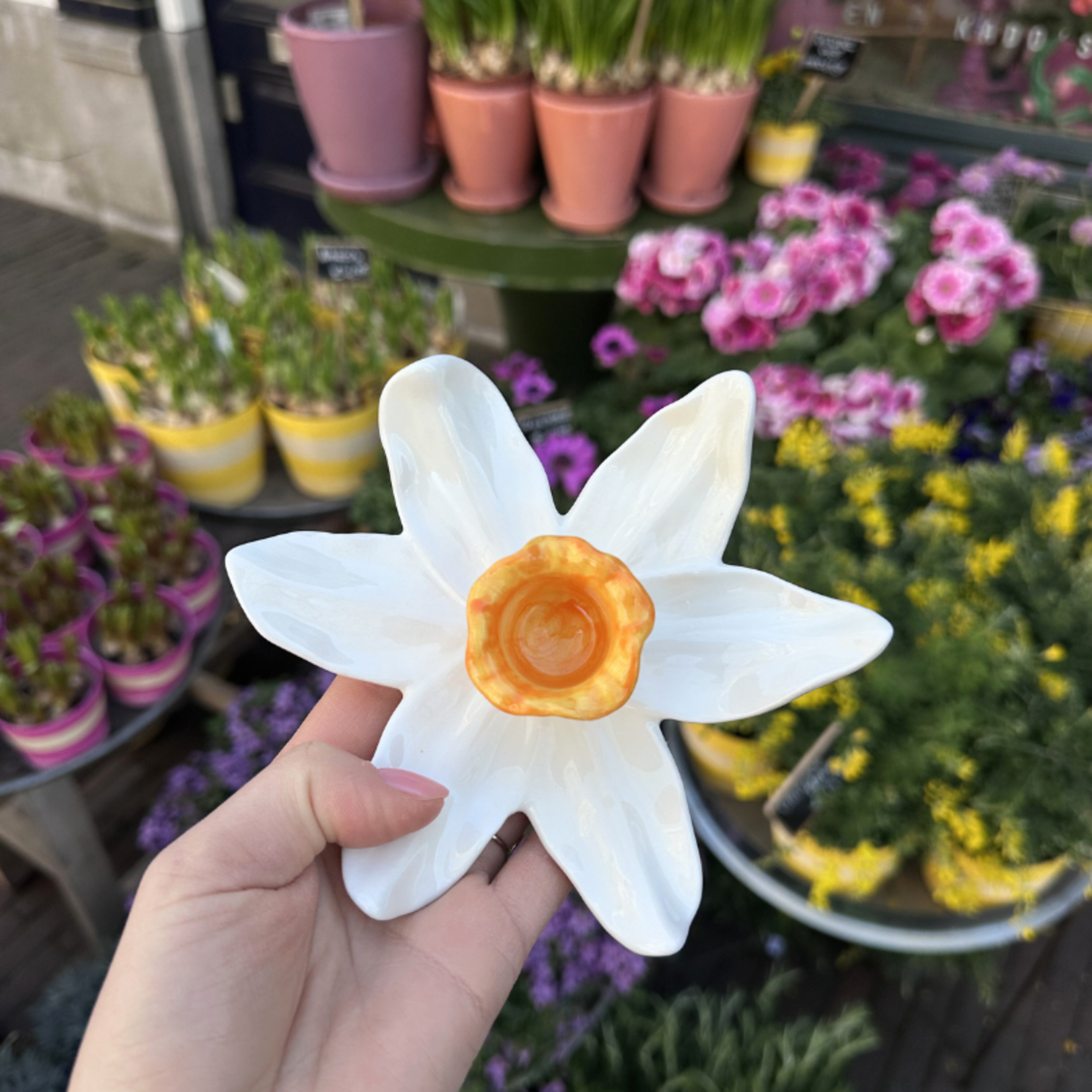 Kandelaar - Bloem - Wit