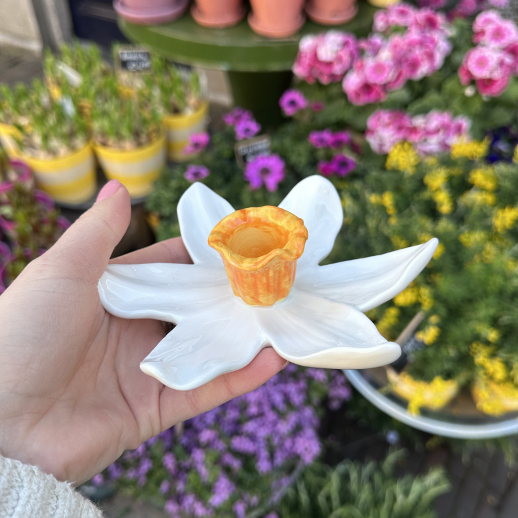 Kandelaar - Bloem - Wit