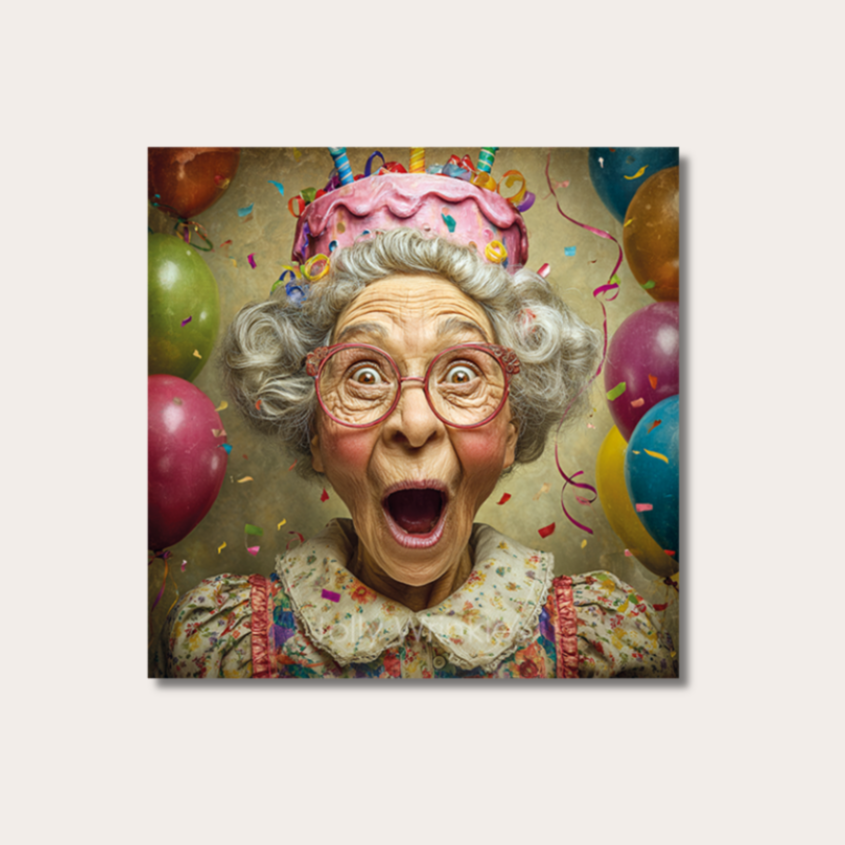 Kaart - Crazy birthday lady