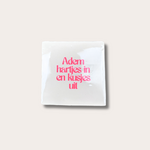 Tegeltje - Adem hartjes in en kusjes uit - beige/roze