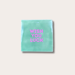 Tegeltje - Wish you luck - mint/roze