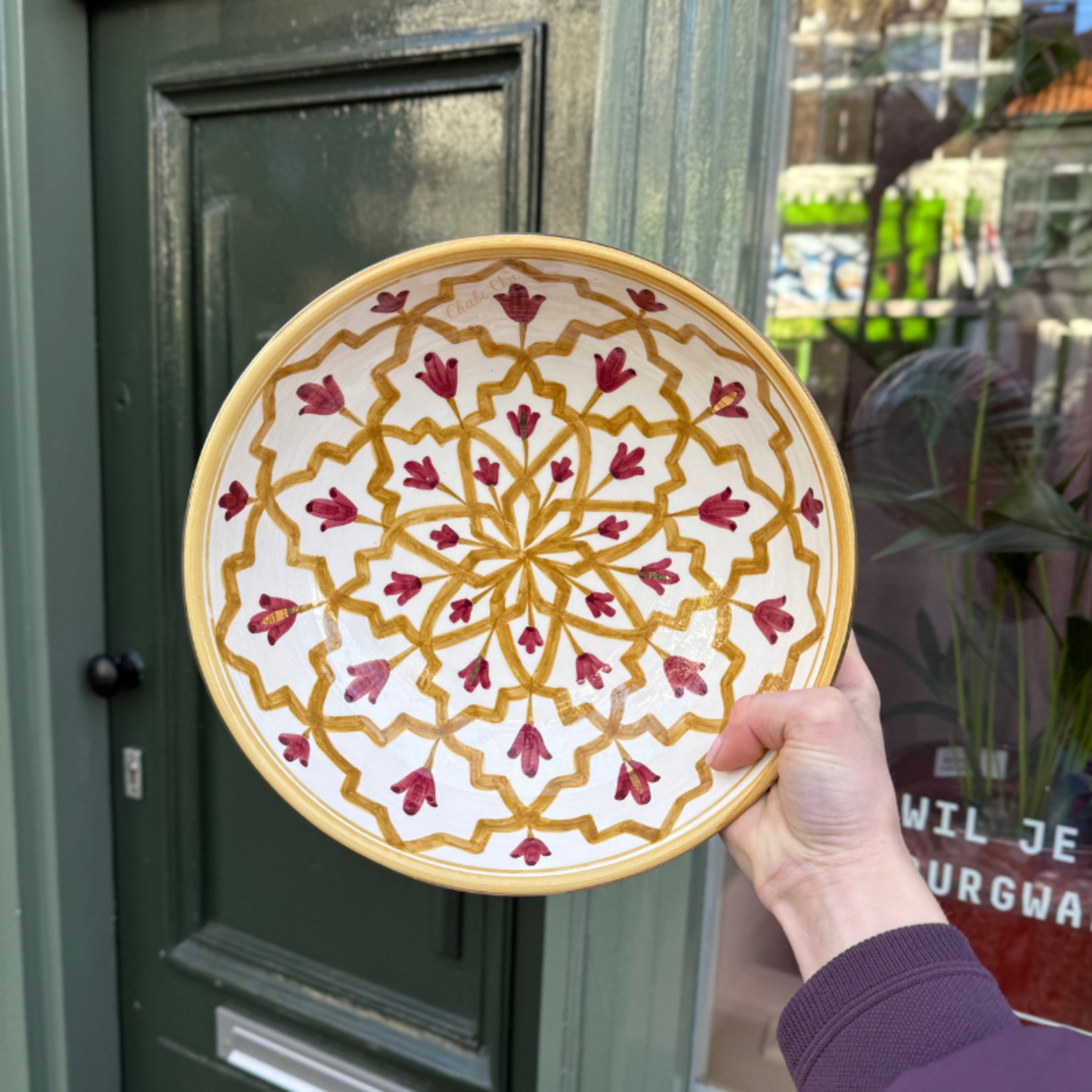 Chabi Chic Chabi Chic - salade schaal - geel/bordeaux