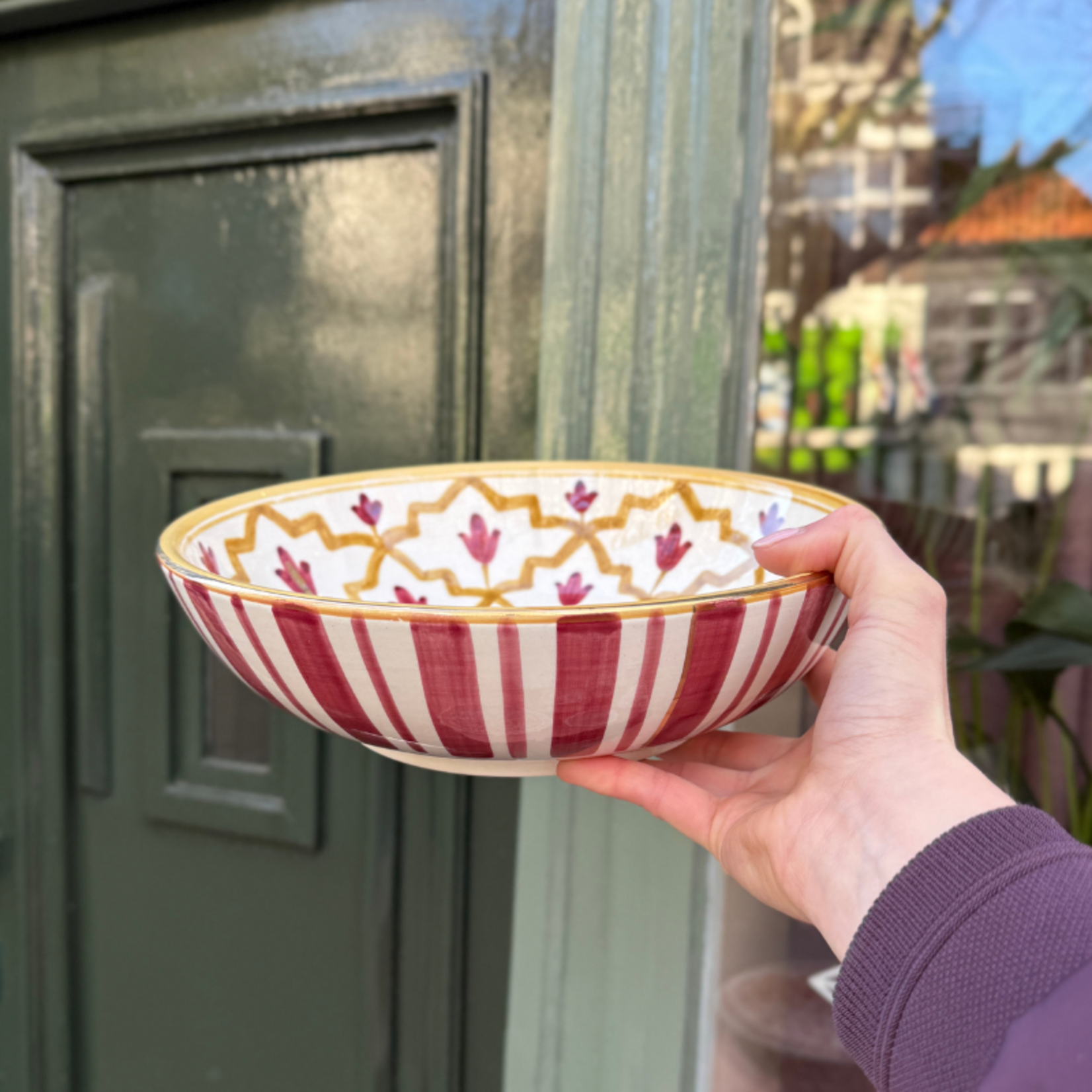 Chabi Chic Chabi Chic - salade schaal - geel/bordeaux