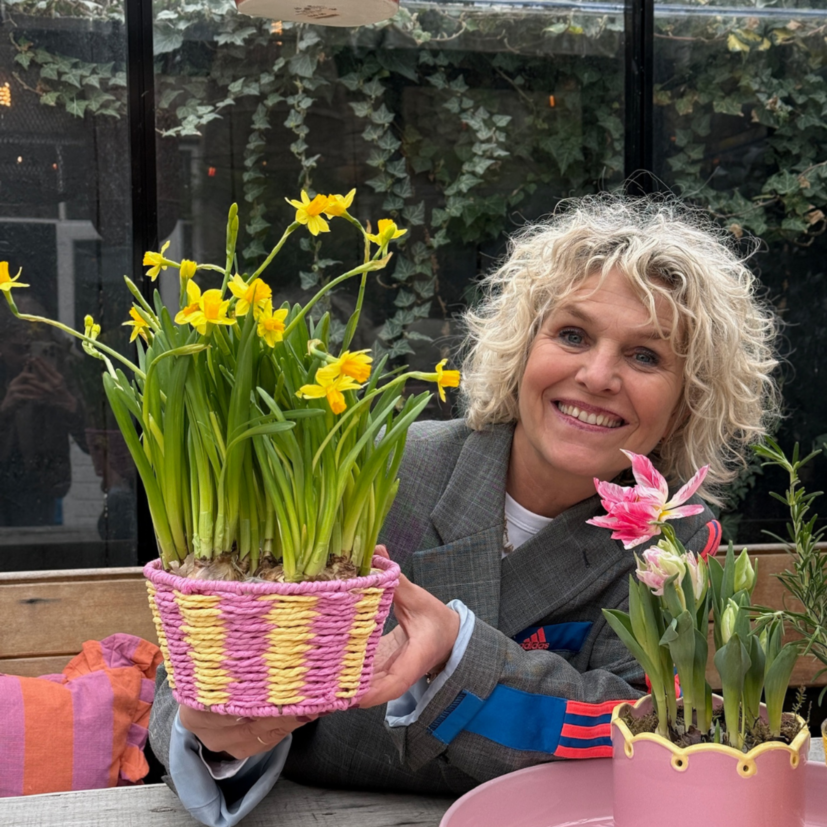 Mandje - Lola - Roze/geel