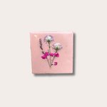 Droogbloemen tegel - oudroze - paarse bloem