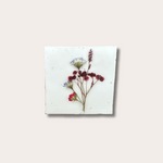 Droogbloemen tegel - wit - rode bloem