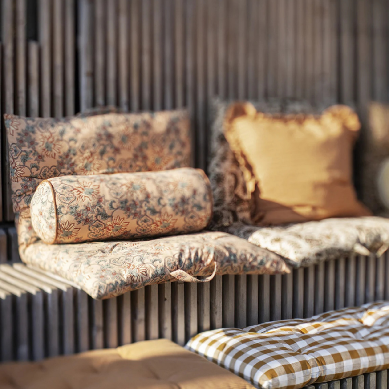 Bolster kussen - print - peach