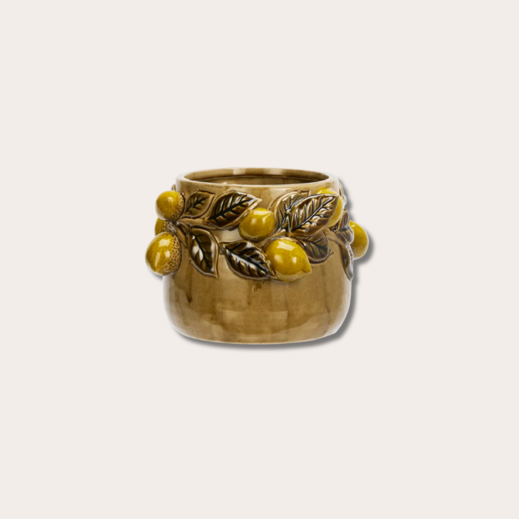 Pot - Flower - Geel/bruin
