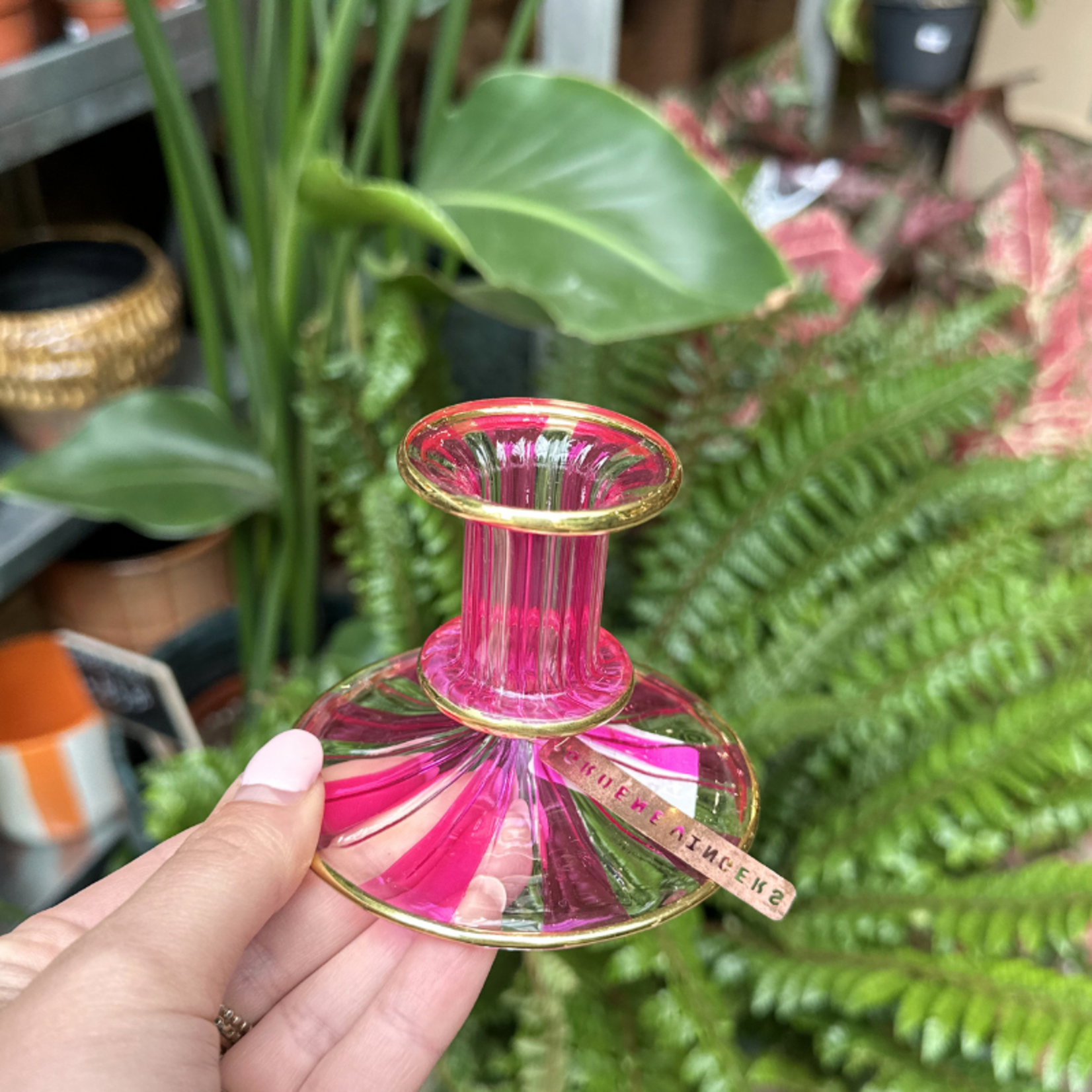 Kandelaar GV - Streep - Roze