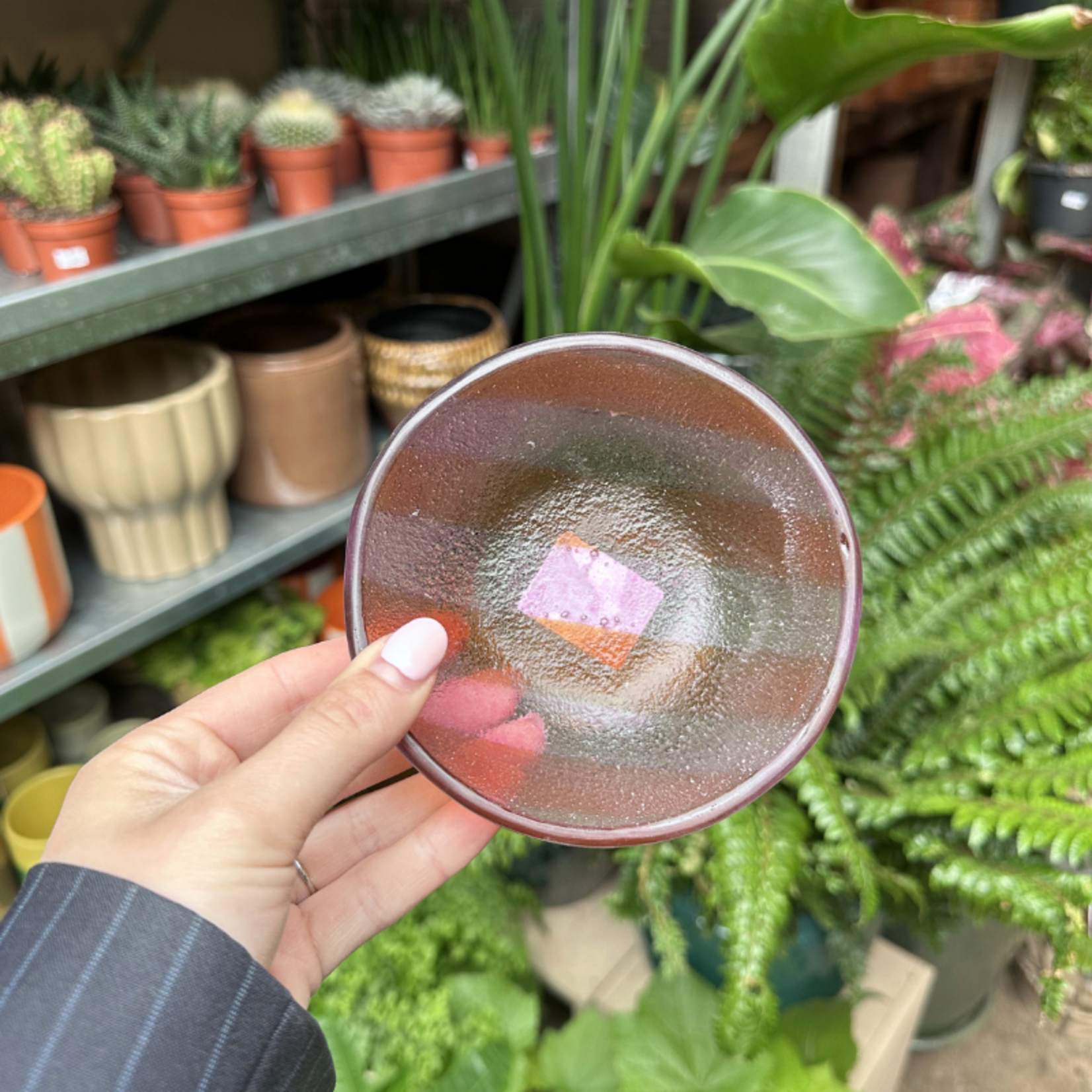 Schaaltje - Glas - Oranje/roze - S
