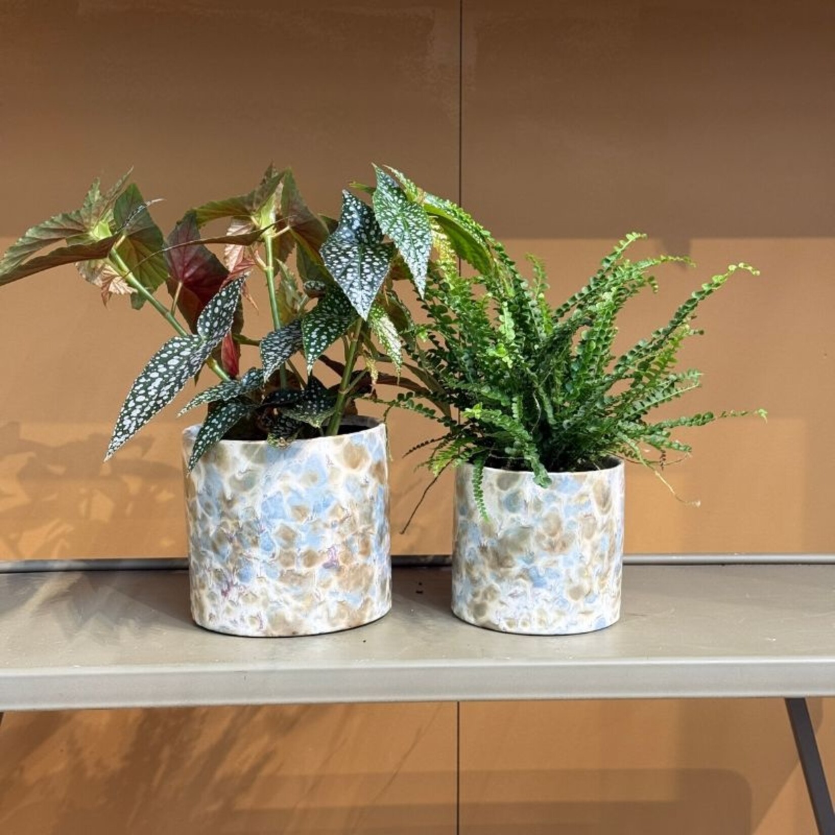 Pot - Gaudi - gevlekt groen/blauw