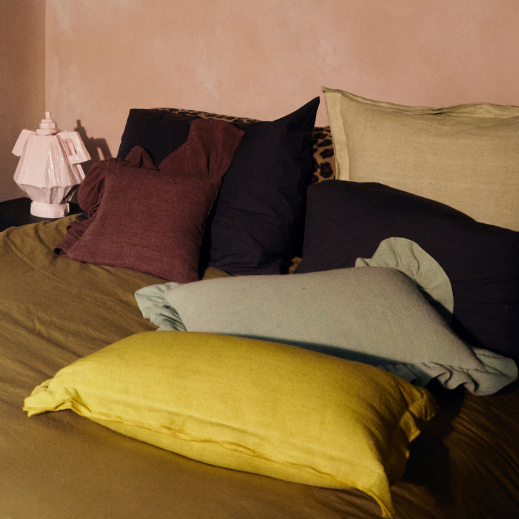 HKliving HKliving - Linen Cushion - Lemongrass