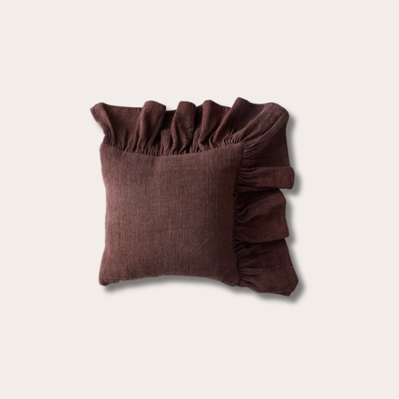 HKliving HKliving - Ruffle cushion - Chestnut