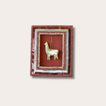 Schilderij Alpaca - kralen roze