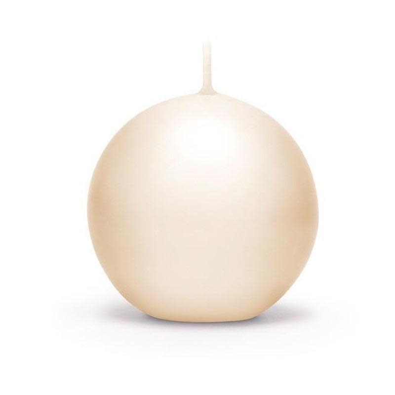 Candle Ivory Lacquered Sphere D.10cm-1