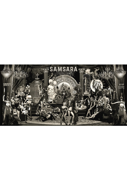 Painting "Samsara" Black & White 200x100cm