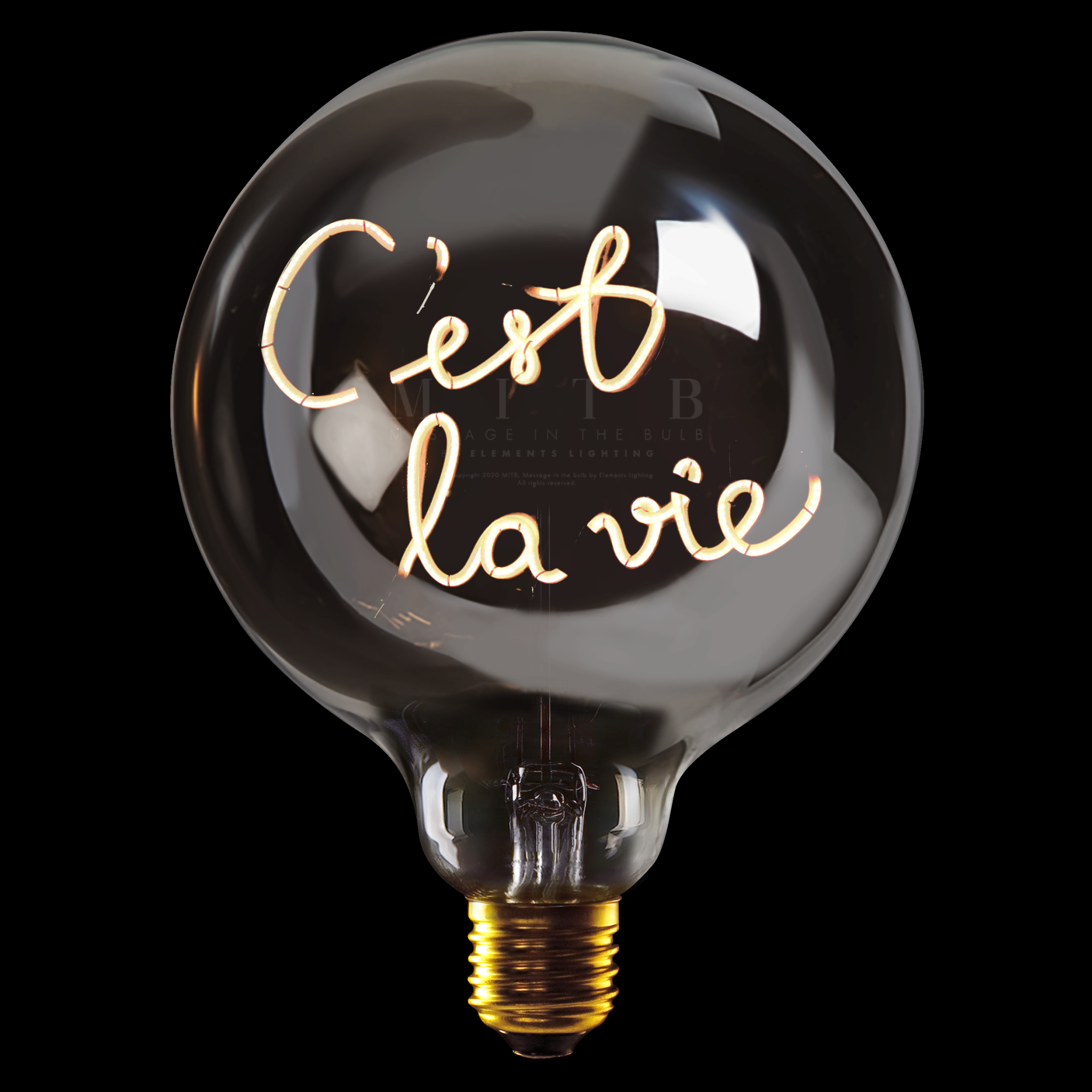 Luminous Bulb "C'est La Vie" Lamp Base Wireless-1