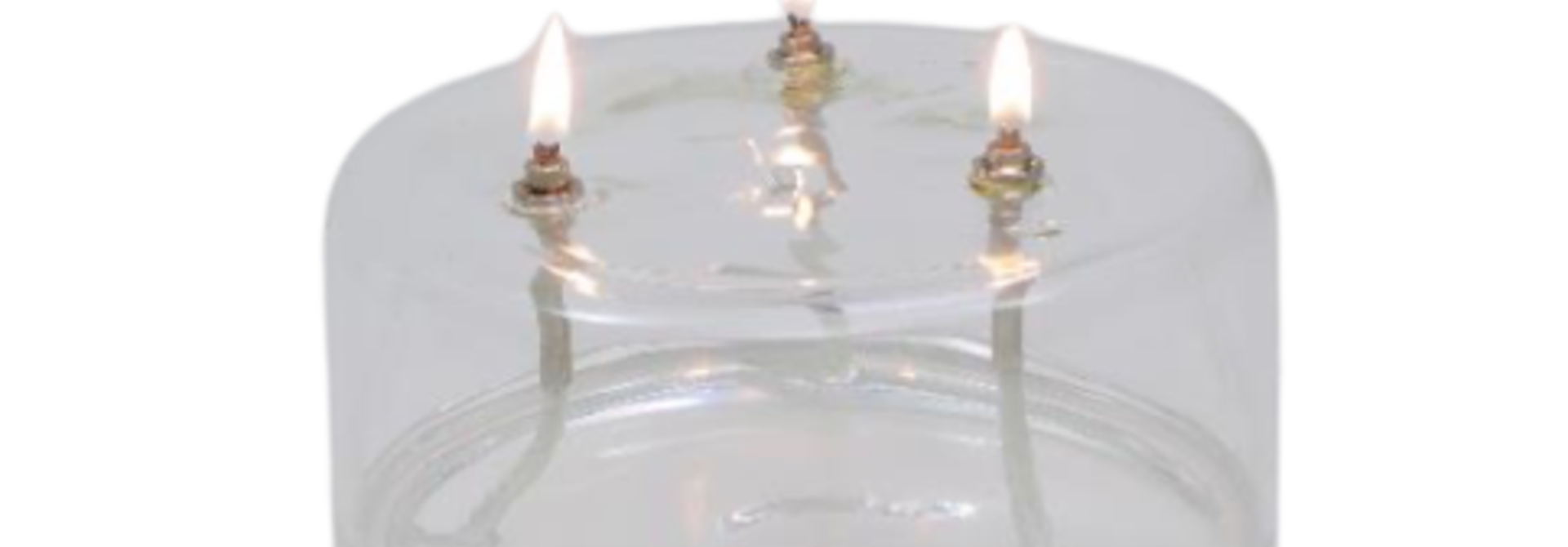 Clear 3 Wick Oil Lamp