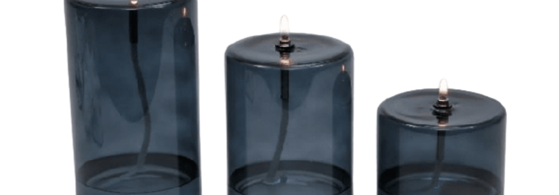 Smoke Cylinder Oil Lamp H.15cm