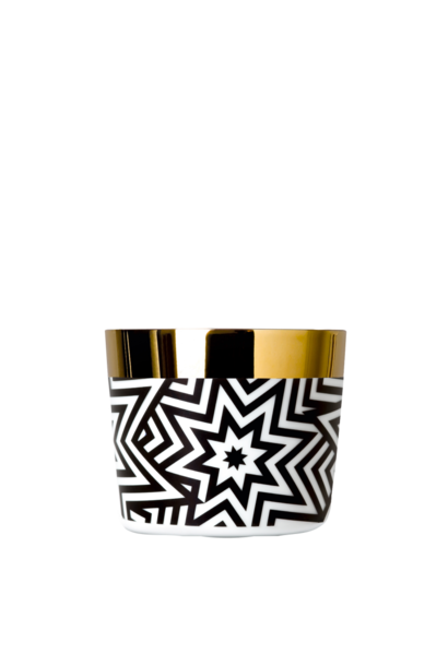 Glass Gold Black & White Stars