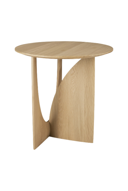 Geometric Side Table in Light Oak