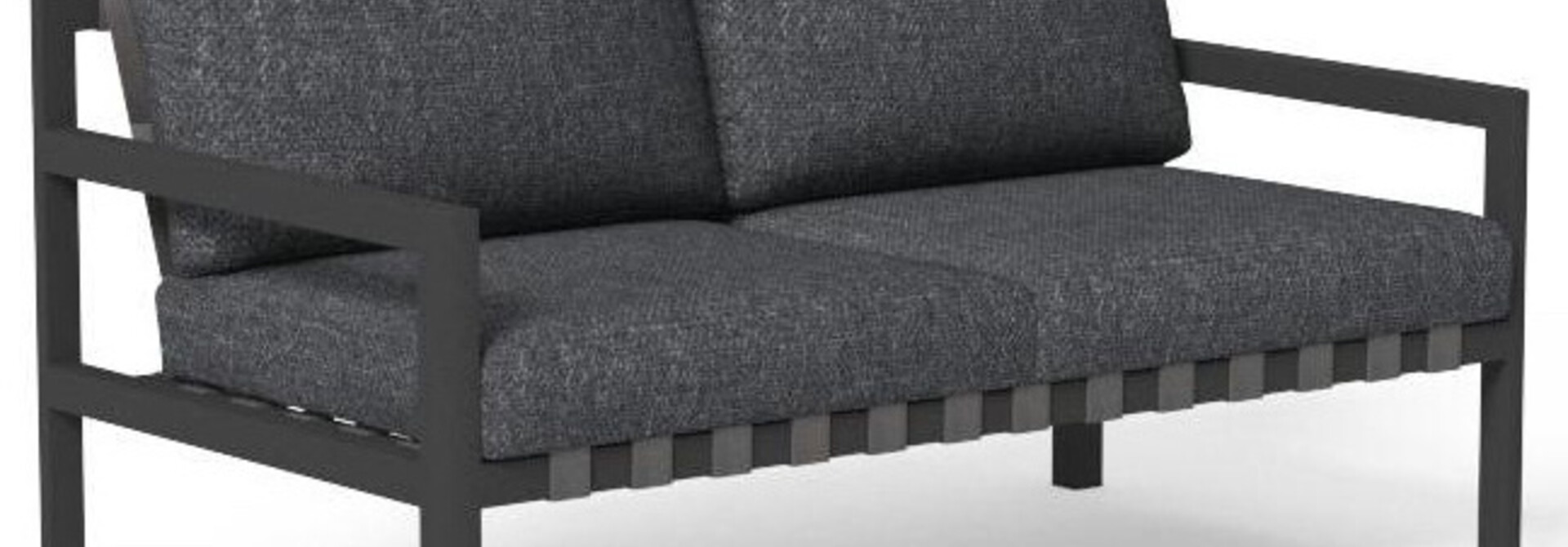 Sofa 2 Places Nunu Charcoal & Dark Grey