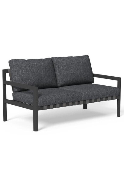 Sofa 2 Seater Nunu Charcoal & Dark Gray