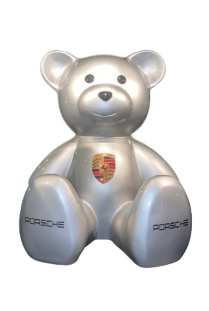 Teddy Bear Porsche Silver 35cm