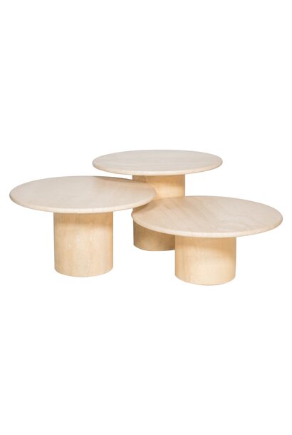 Round Travertine Coffee Table Roma Ø60x38cm