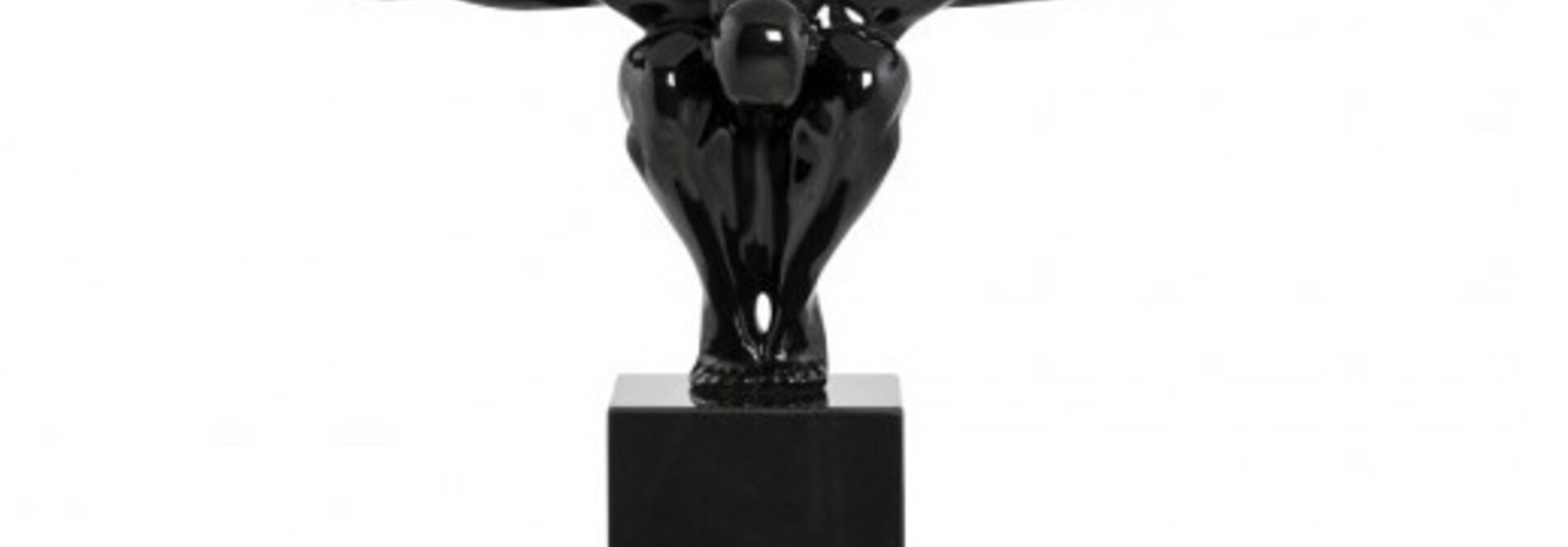 Sculpture Athlète en Résine Noire 100cm
