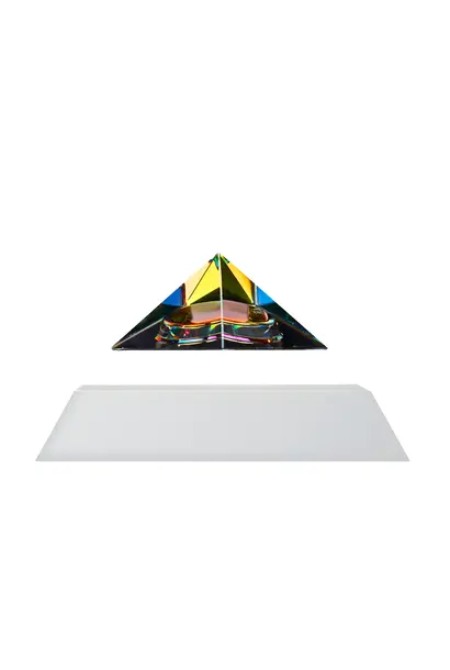 Pyramide en Lévitation Py Cristal Iridescent & Blanc
