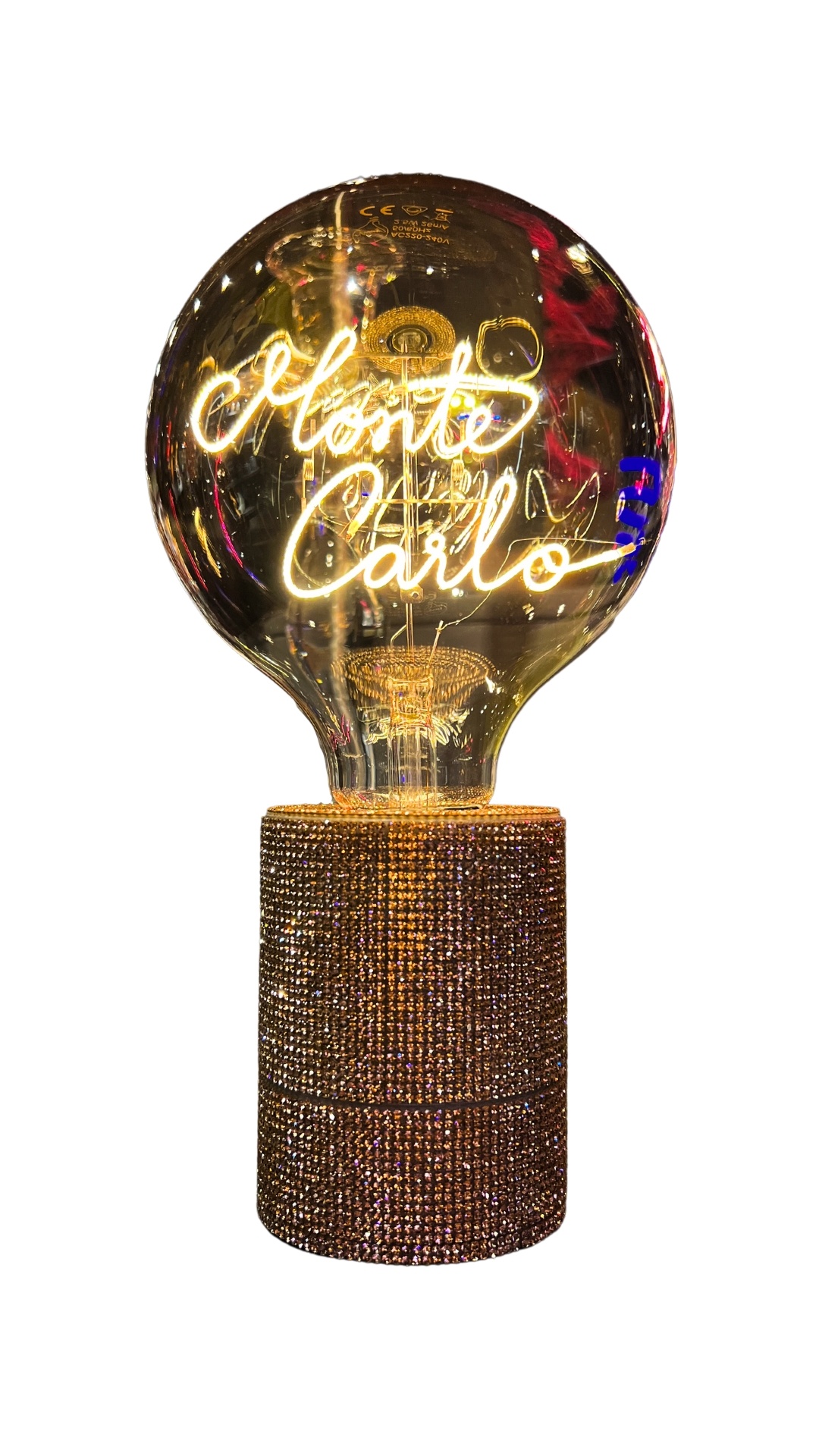 Ampoule "Monte-Carlo" Jaune Socle Filaire-1