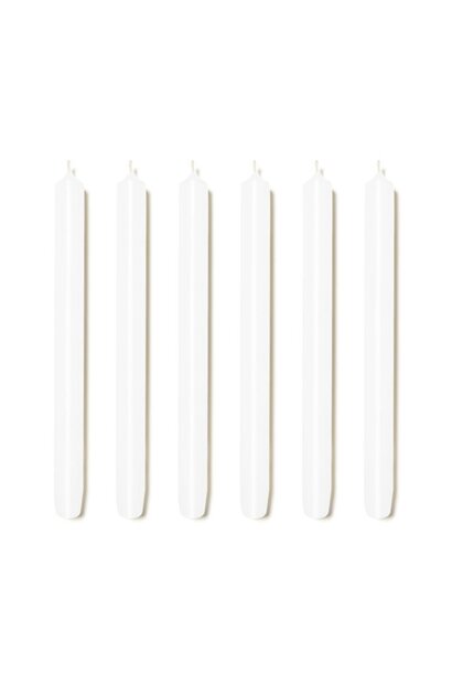 Set of 6 Candles Royal White 28cm