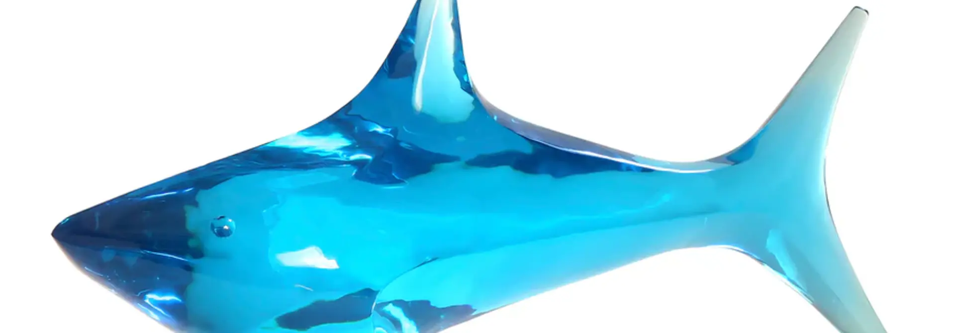 Sculpture Shark Blue Acrylique