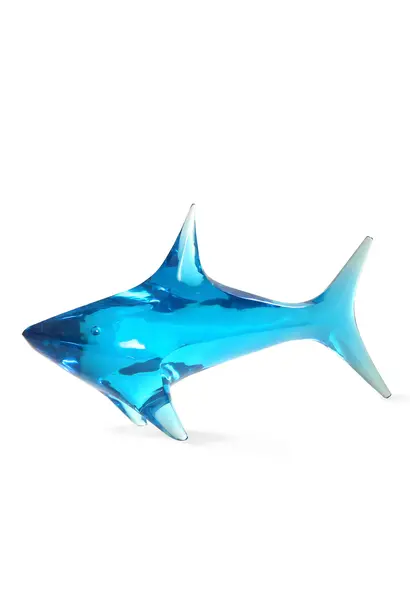 Sculpture Shark Blue Acrylique