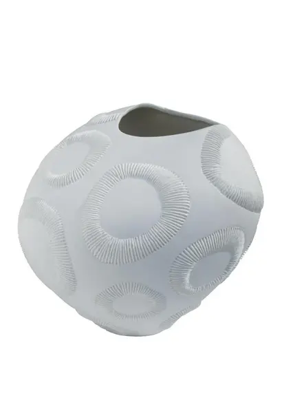 Vase Moonstone Porcelain Fossilia White 31x31x31cm