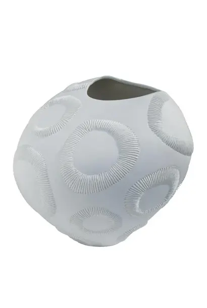 Vase Moonstone Porcelaine Fossilia Blanc 31x31x31cm