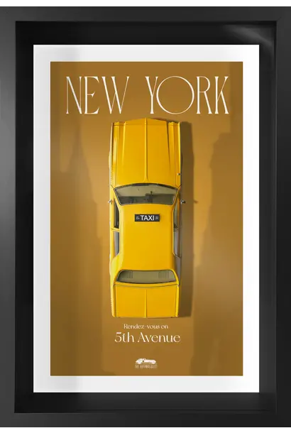 Cadre New York 5th Avenue Taxi - Cadre Noir 40 × 60 cm