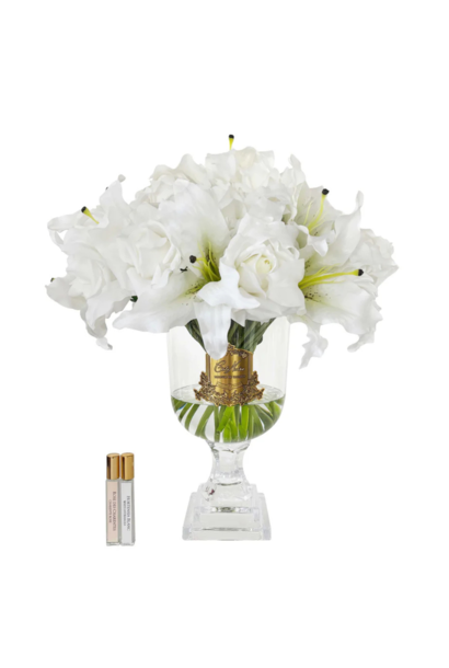 Bouquet Versailles Lys & Roses Blanc