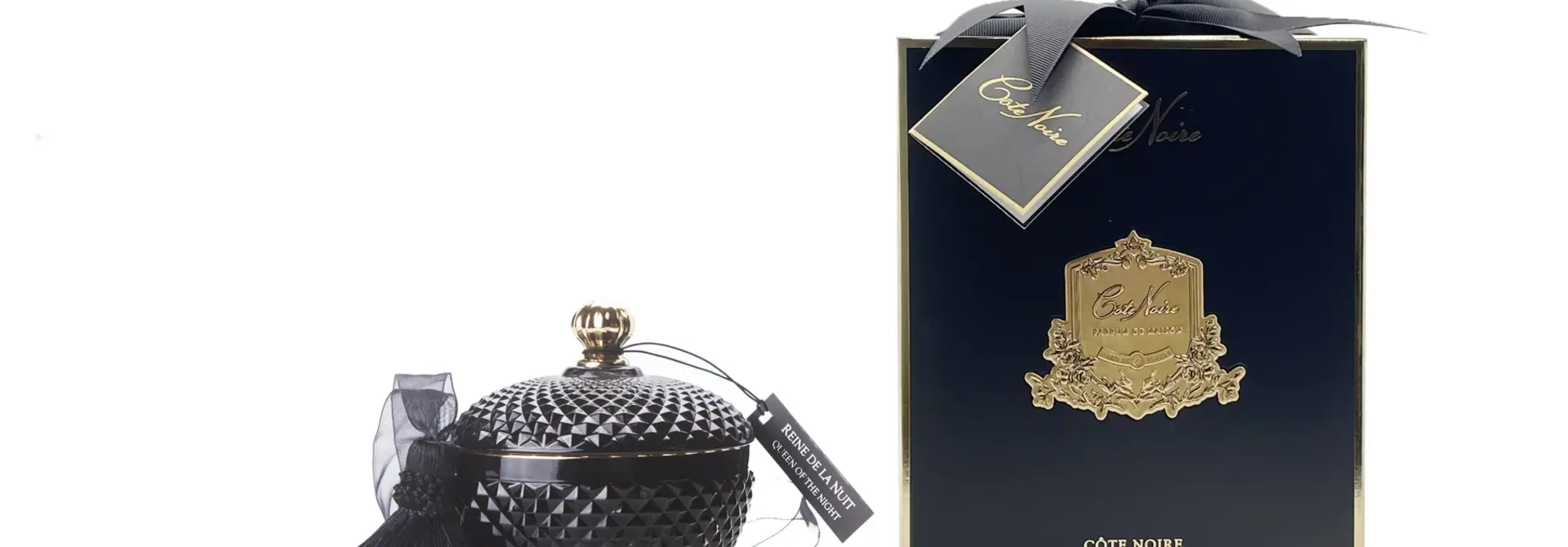 Bougie Art Deco Ronde Black - Reine De La Nuit