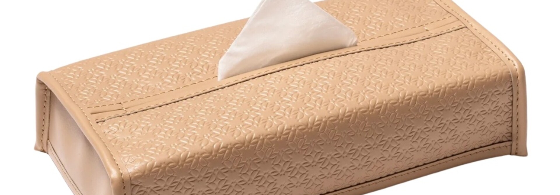 x Elie Saab Monogram Leather Tissue Holder Rectangular Mouton
