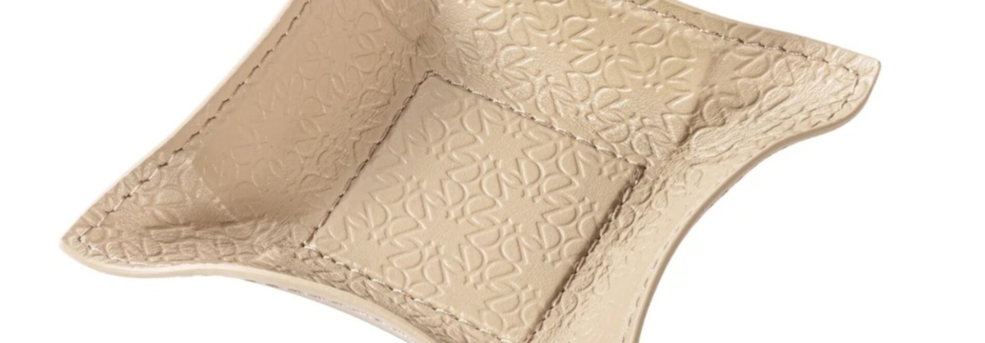 x Elie Saab Monogram Leather Valet Tray Mouton 10x10cm