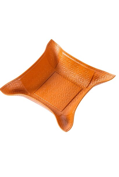 x Elie Saab Monogram Leather Valet Tray Passito 15x15cm