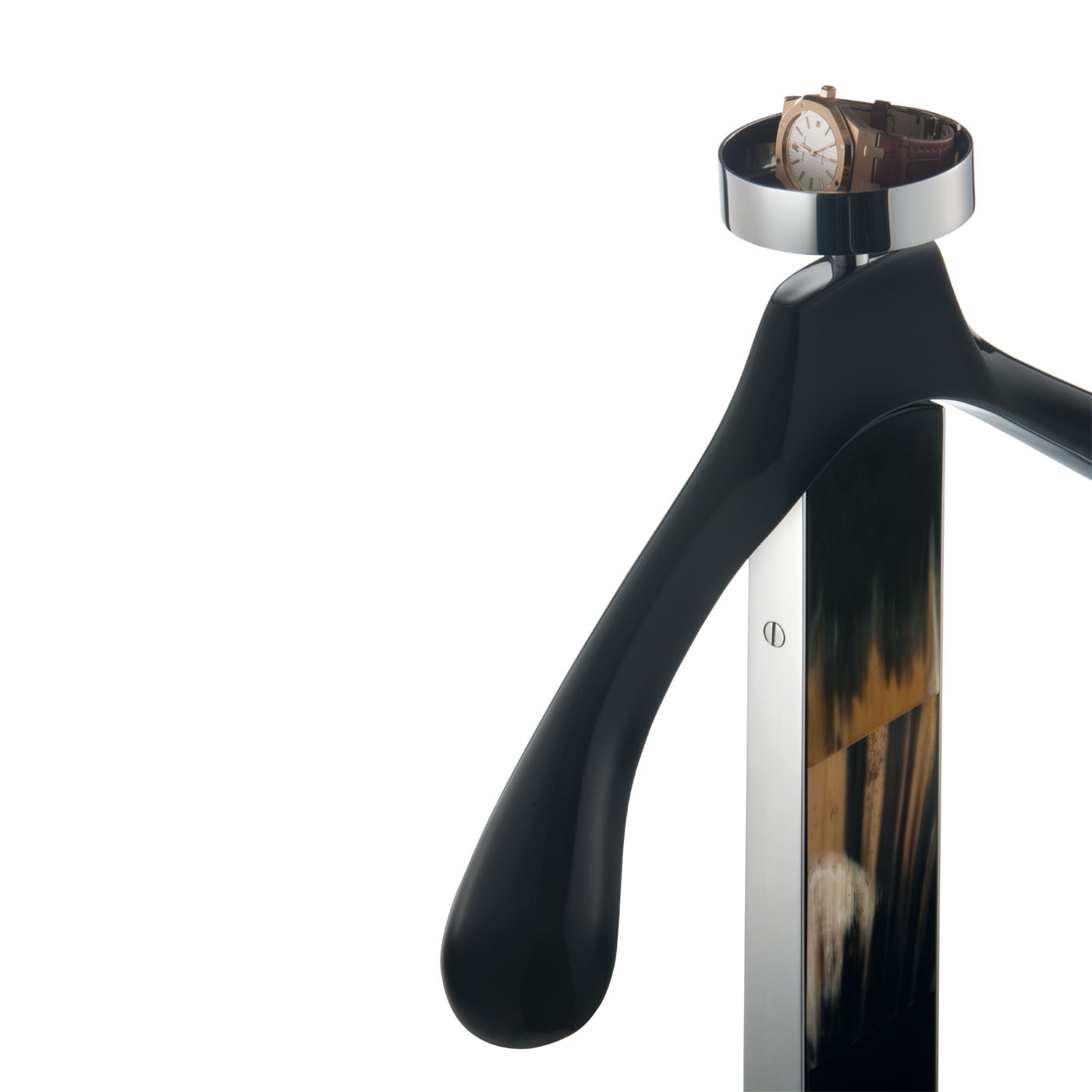 Valet Levanzo en Corne et Bois Laqué Noir-2