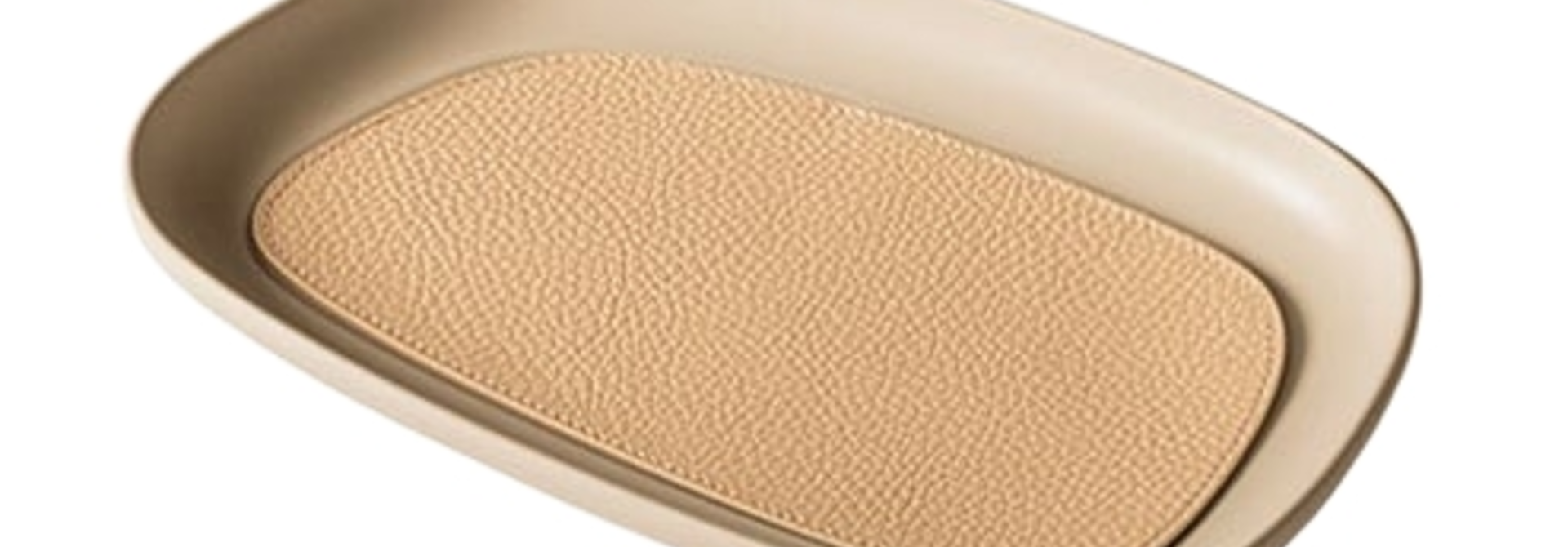 Plateau Maris Kelly Wearstler Cappuccino Cuir Rect Small